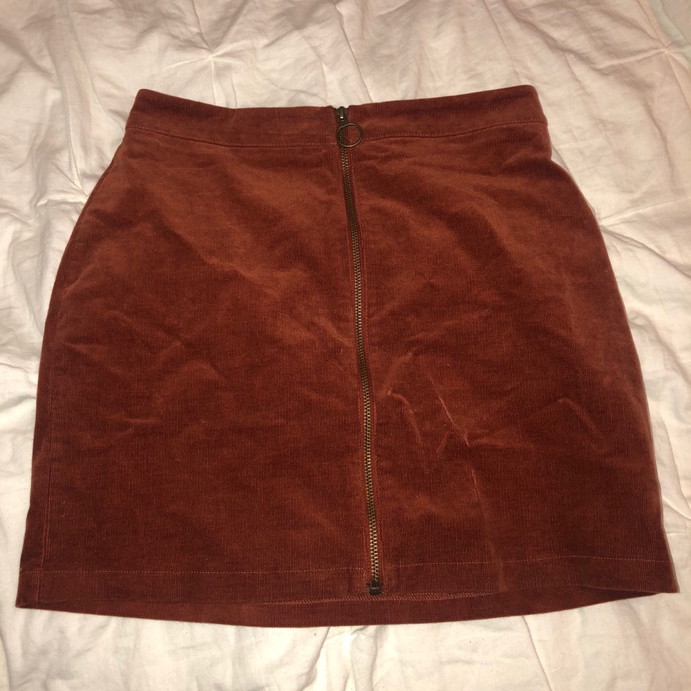 Orange Corduroy Skirt